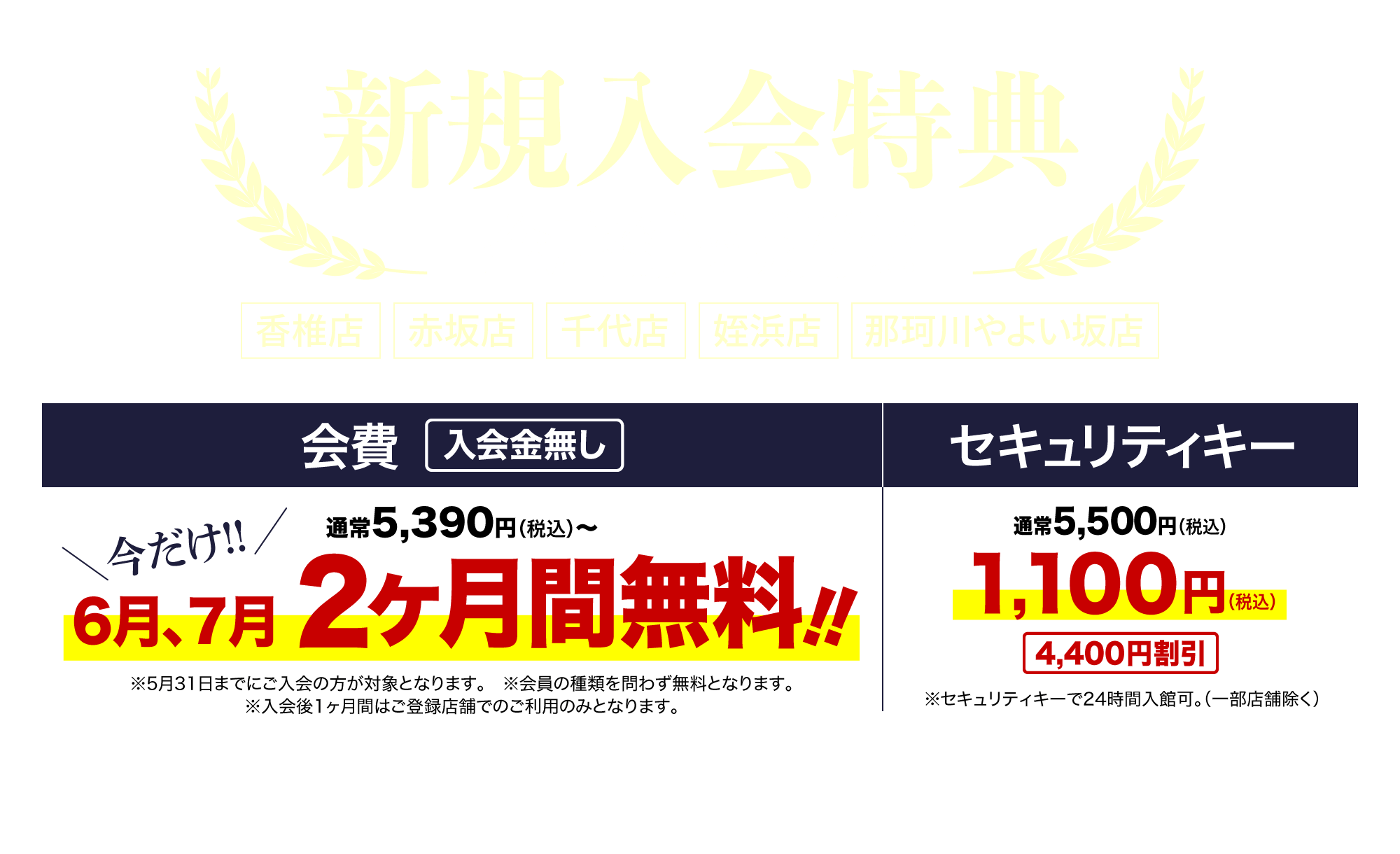 今だけ新規入会特典
