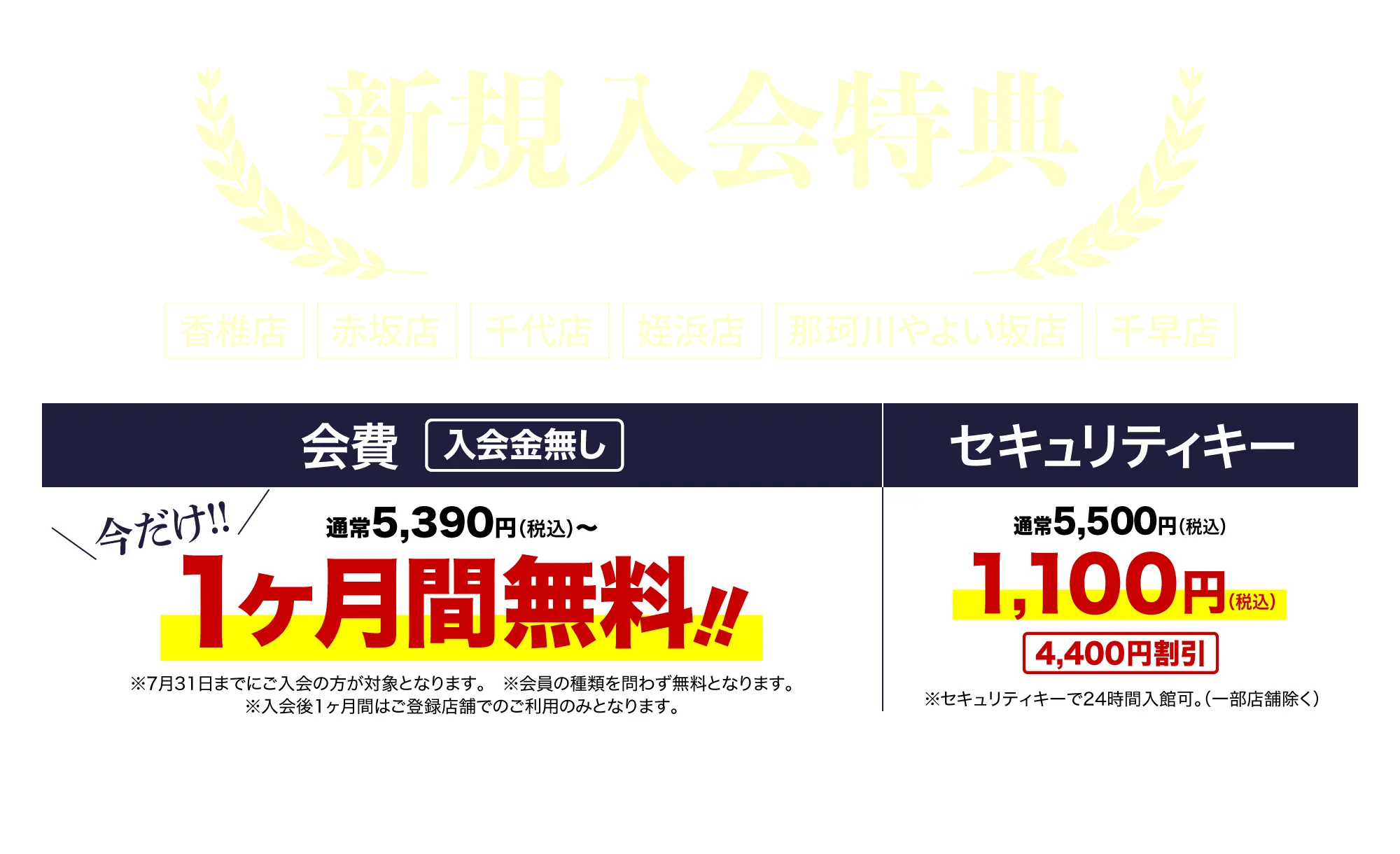 今だけ新規入会特典